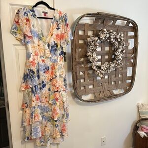 Vince Camuto Ruffle Floral Dress